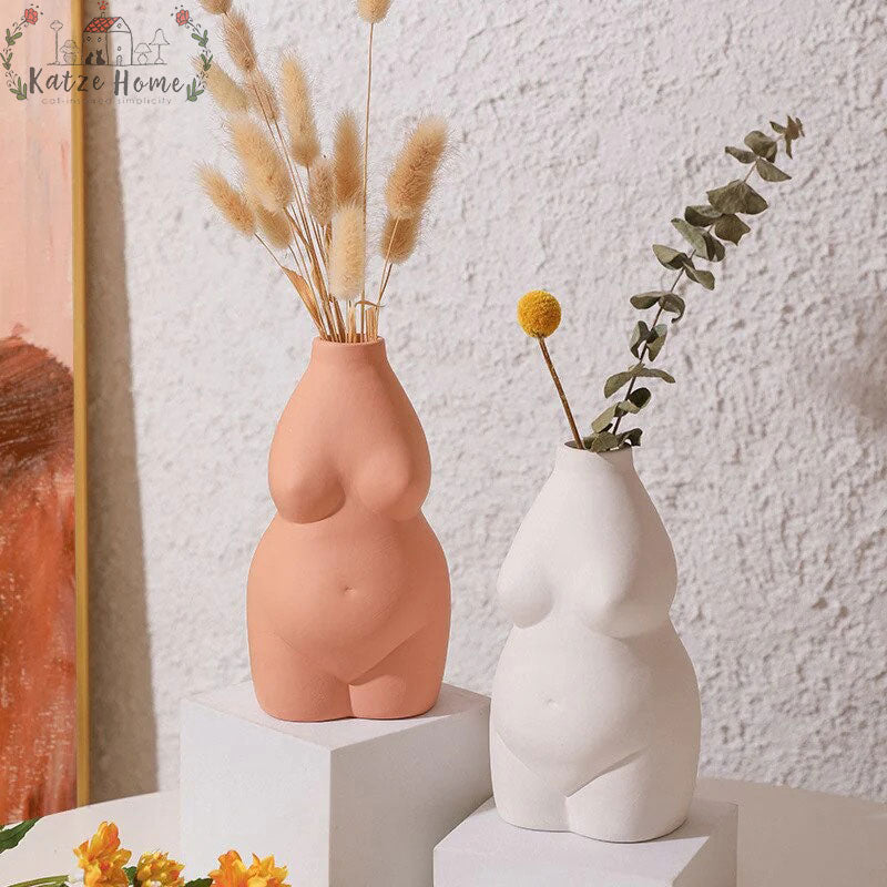 Chubby Ceramic Nude Body Vase For Flowers