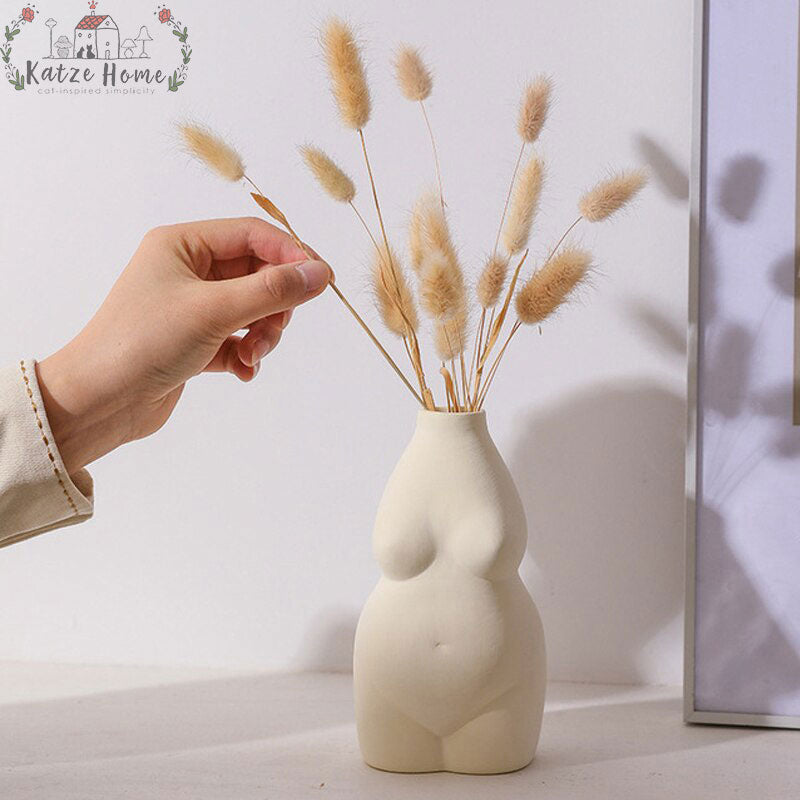 Chubby Ceramic Nude Body Vase For Flowers