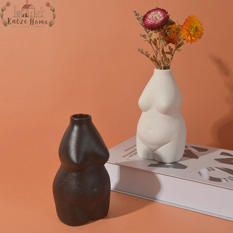 Chubby Ceramic Nude Body Vase For Flowers