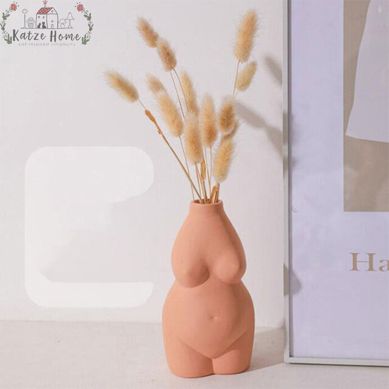 Chubby Ceramic Nude Body Vase For Flowers