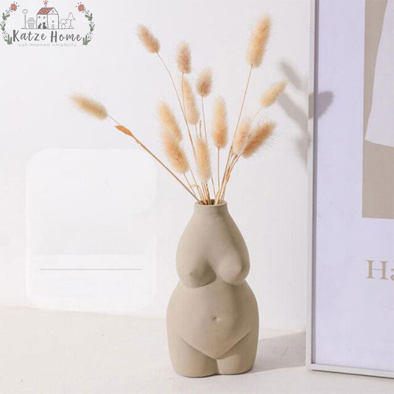 Chubby Ceramic Nude Body Vase For Flowers