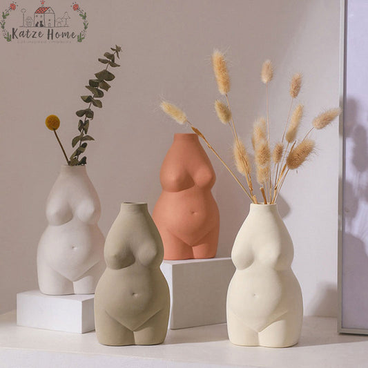 Chubby Ceramic Nude Body Vase For Flowers
