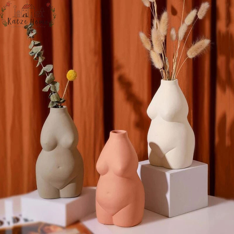 Chubby Ceramic Nude Body Vase For Flowers