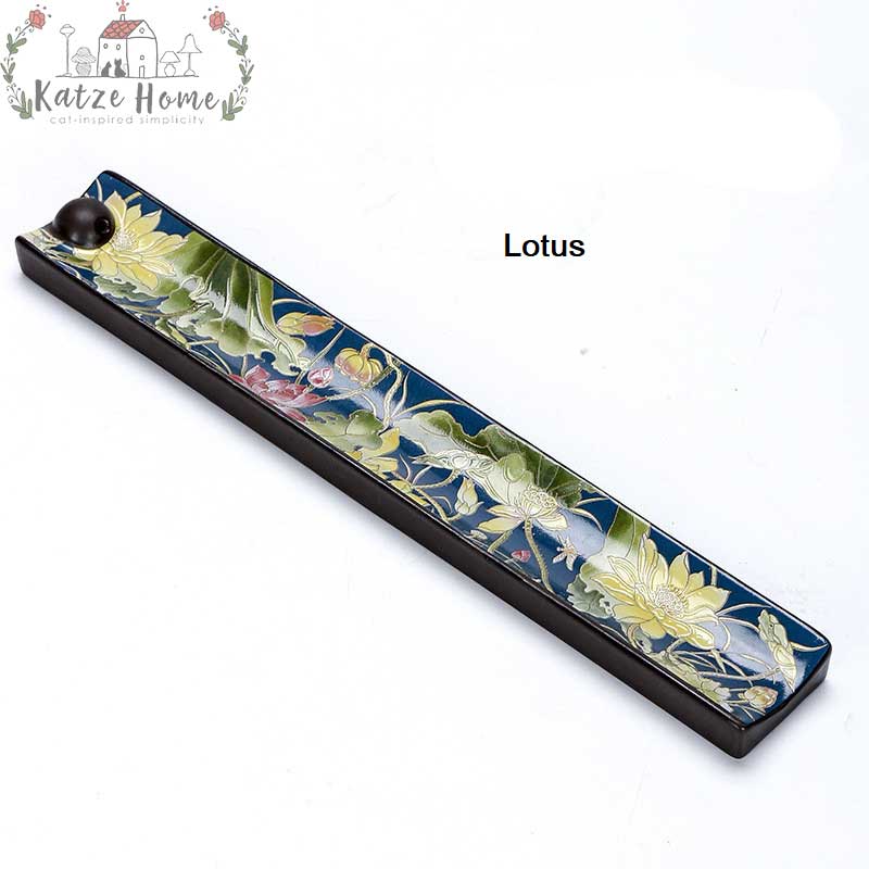 Cloisonne Blue Ceramic Incense Stick Holder