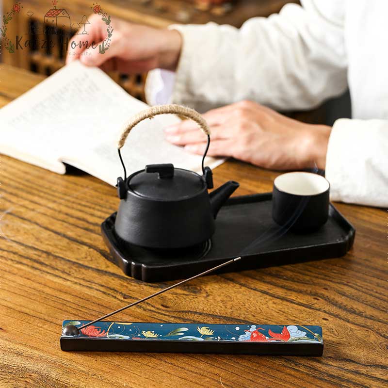 Cloisonne Blue Ceramic Incense Stick Holder