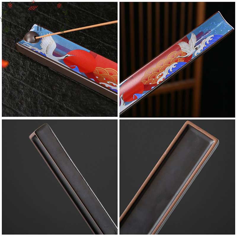 Cloisonne Blue Ceramic Incense Stick Holder