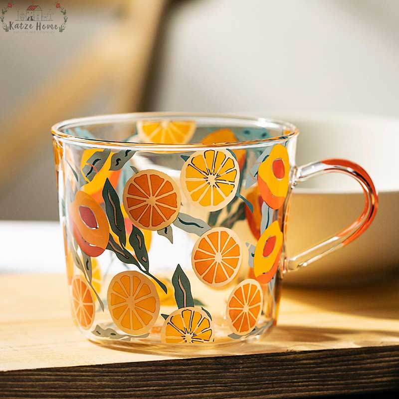 Cottagecore Aesthetic Peach Cactus Glass Cup