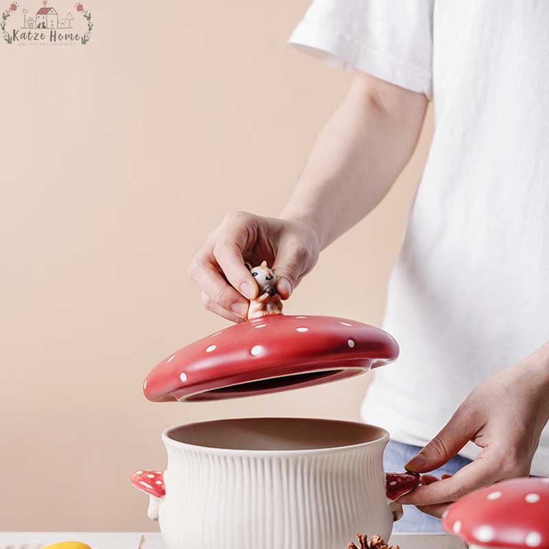 Cottagecore Ceramic Mushroom Tableware