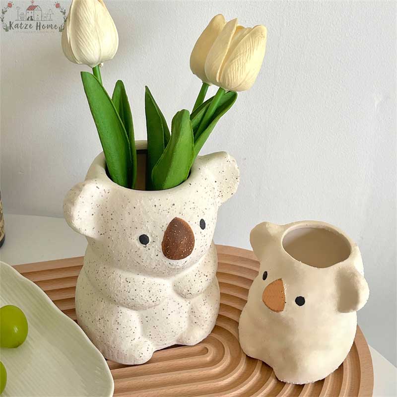 Cute Ceramic Animal Koala Bear Vase for Succulent