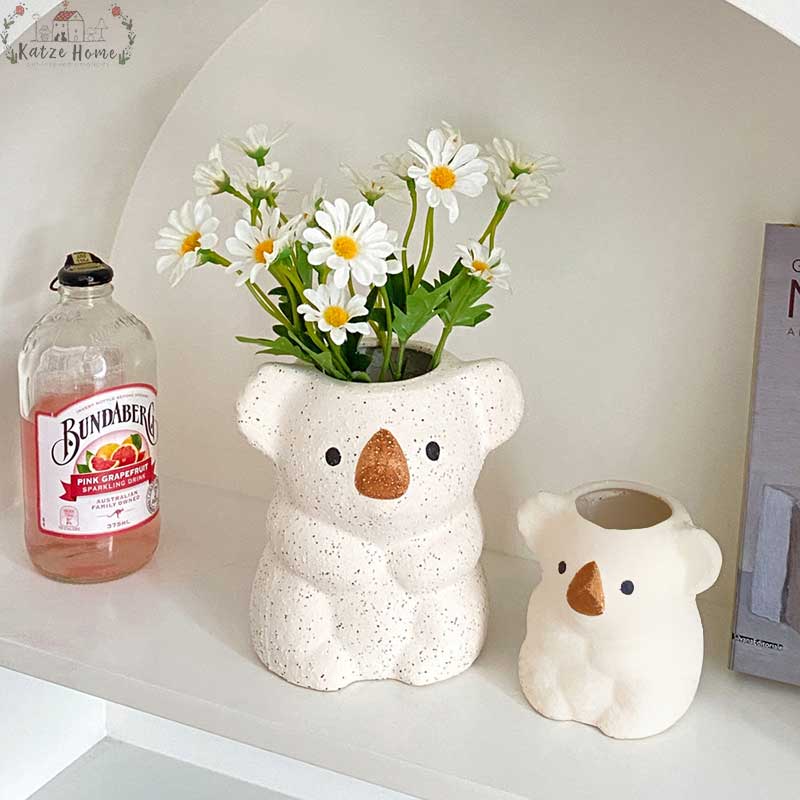 Cute Ceramic Animal Koala Bear Vase for Succulent