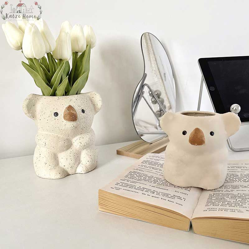 Cute Ceramic Animal Koala Bear Vase for Succulent