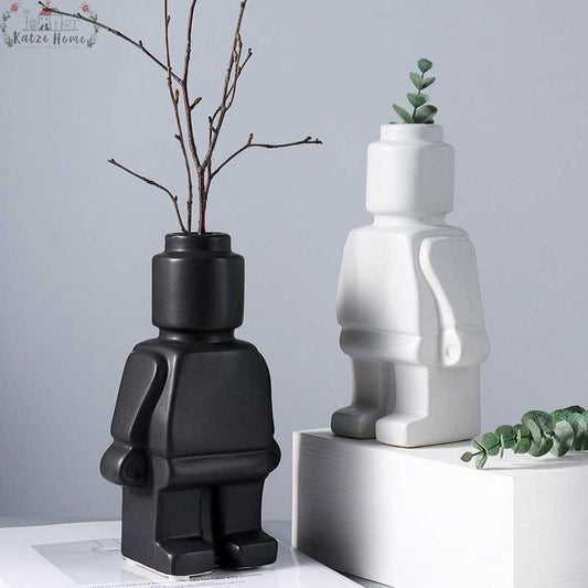 Cute Ceramic Lego Body Vase