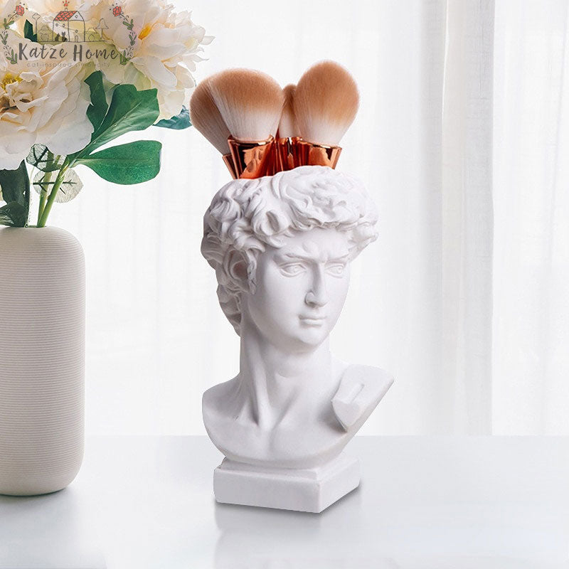 David Michelangelo Statue Flower Head Vase/ Brush Holders