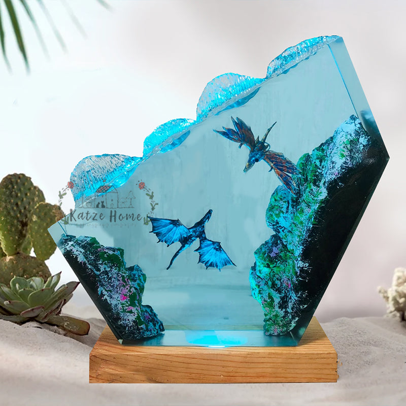 Dragon Avatar vs GOT in Avatar 2 Way of the Water Ocean Resin Lamp