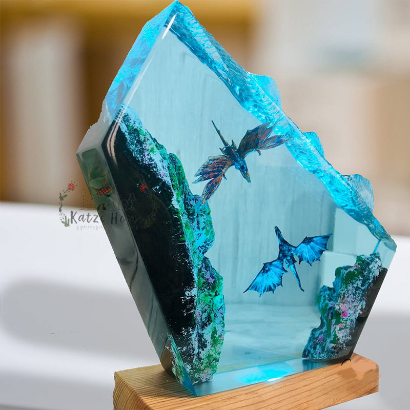 Dragon Avatar vs GOT in Avatar 2 Way of the Water Ocean Resin Lamp