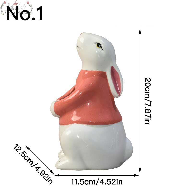 Easter Ceramic Rabbit Bunny Vase