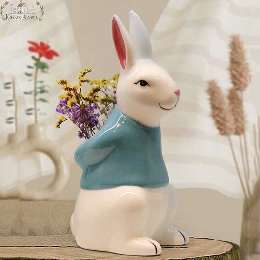 Easter Ceramic Rabbit Bunny Vase