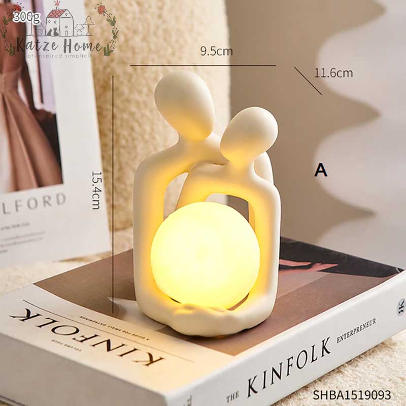 Handmade Romantic Ceramic Couple Lamp