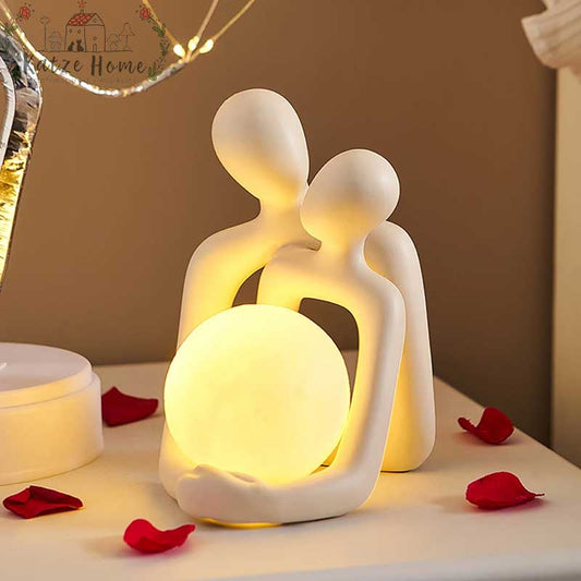 Handmade Romantic Ceramic Couple Lamp