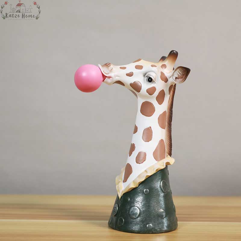 Handpainted Resin Zebra Giraffe Vase Planter Pot