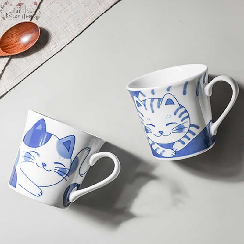 Japanese Ceramic Lucky Cat Mug