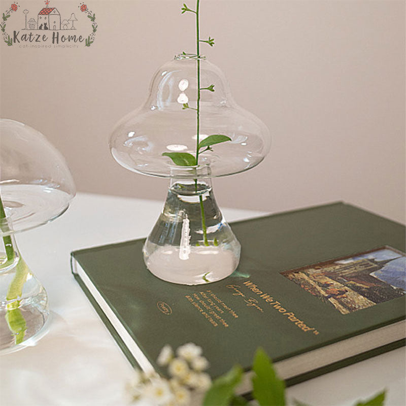 Little Hydroponic Mushroom Glass Vase