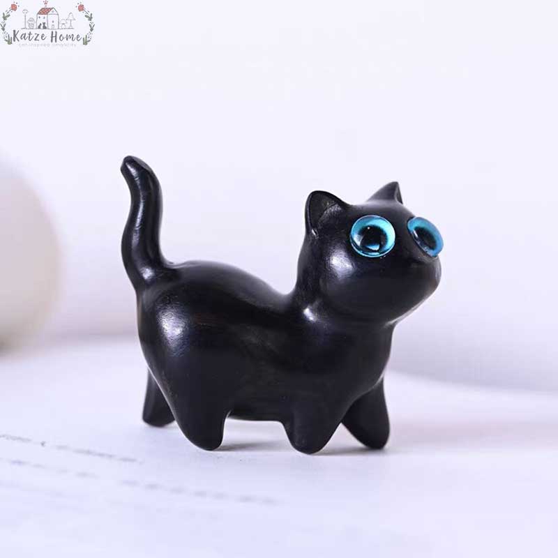 Little Funny Kitten Wood Carved Animals Wooden Cat Ornament