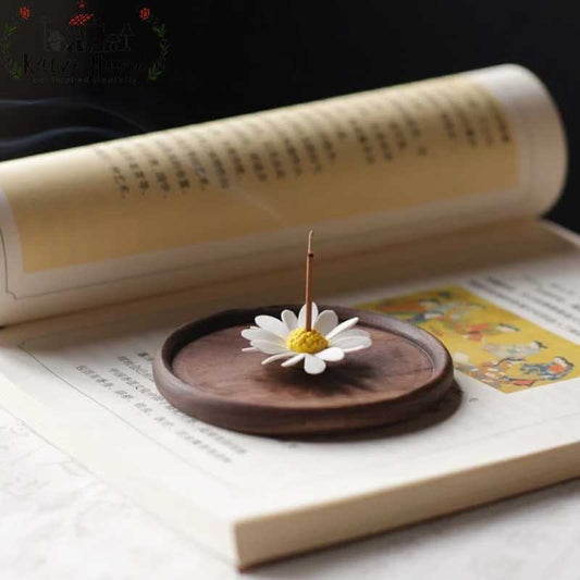 Mini Daisy Flower Incense Holder Tray Set