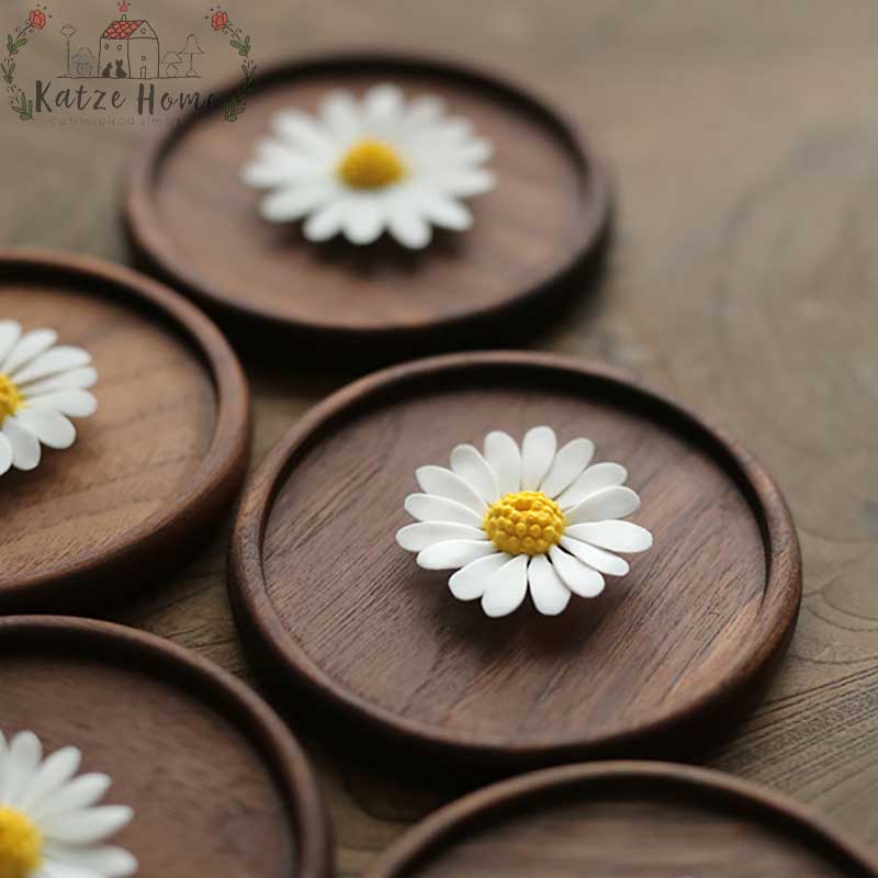 Mini Daisy Flower Incense Holder Tray Set
