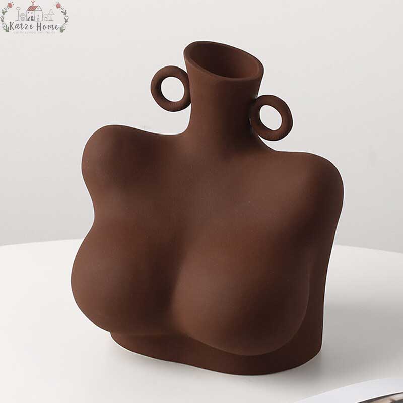 Minimalist Afro American Ceramic Bust Vase