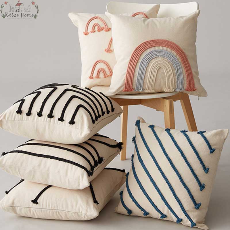 Black and white striped hotsell pillow covers