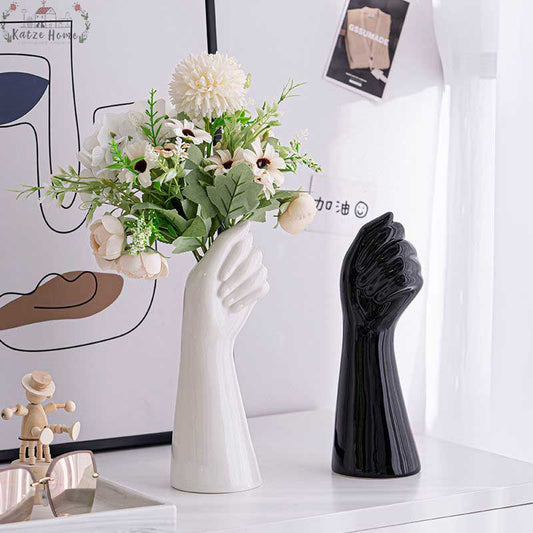 Modern Ceramic Hand Shaped Body Vase