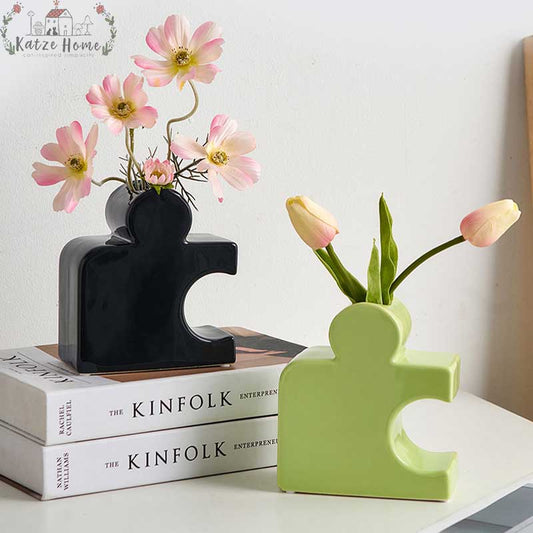 Morandi Jigsaw Puzzle Ceramic Vase