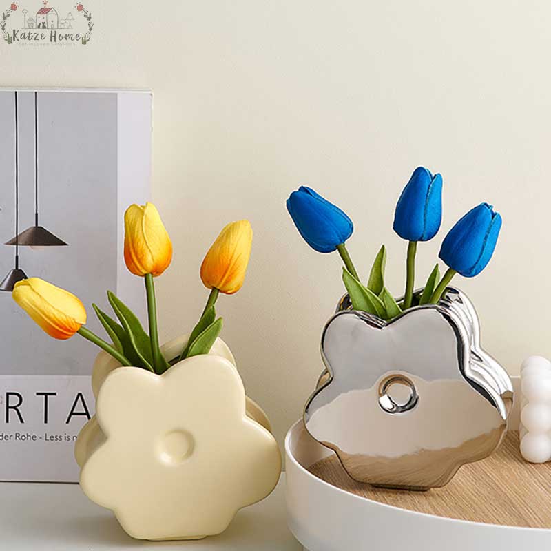 Morandi Pastel Flower Shape Vase