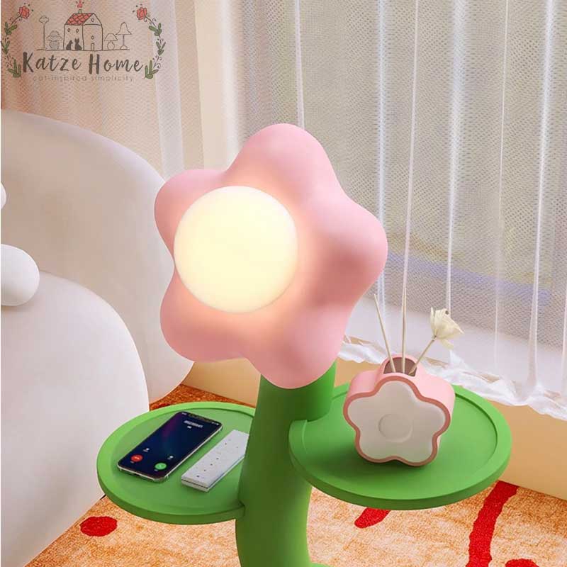 Nordic Cute Flower Floor Lamp With Side Table
