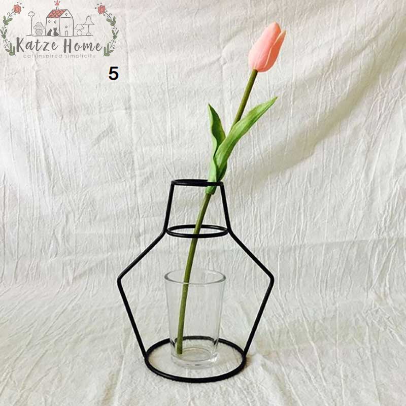 Nordic Hydroponic Iron Silhouette Vase