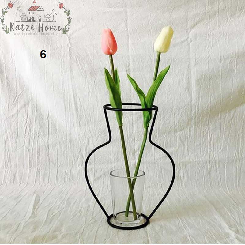 Nordic Hydroponic Iron Silhouette Vase