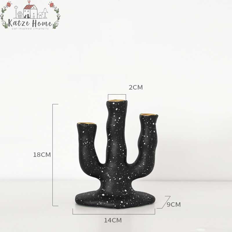 Nordic Resin Candle Holders with Dot Pattern