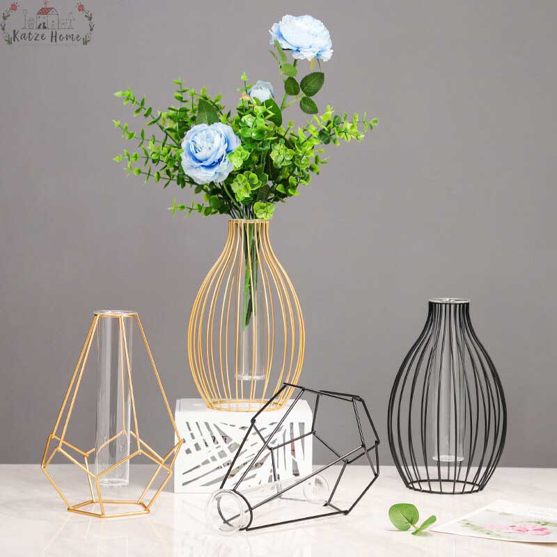Retro Industrial Metal Wire Silhouette Vases