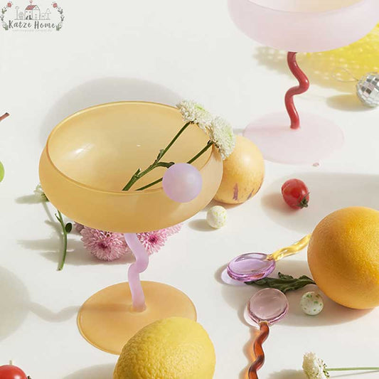 Retro Inspired Martini Colored Cocktail Glasses