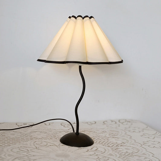 Vintage Squiggle Lamp with Pleated Lampshade
