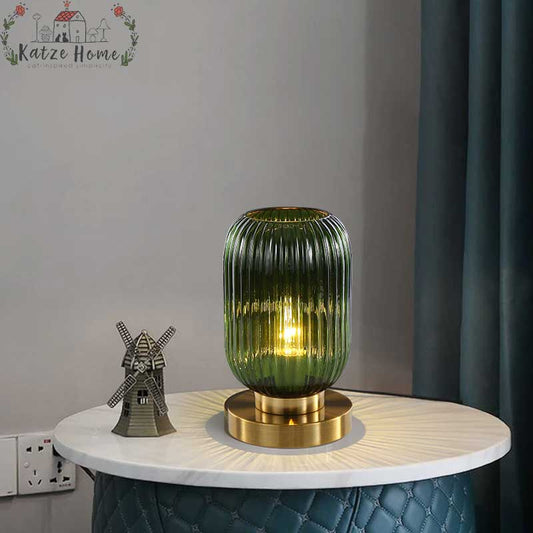 Small Rustic Glass Minimalist Desk Lamp