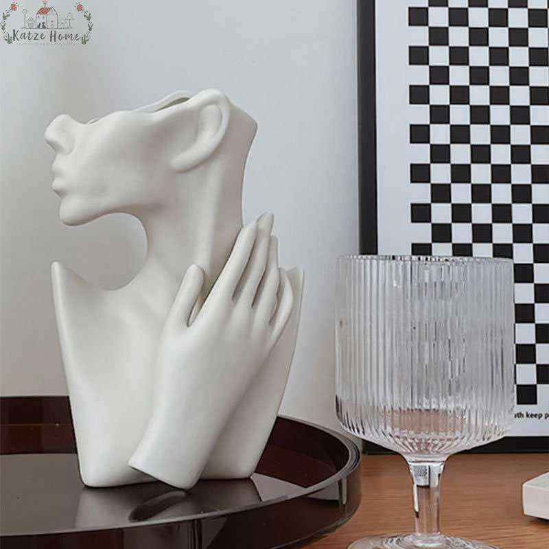 Unique Ceramic Godness Half Face Vase