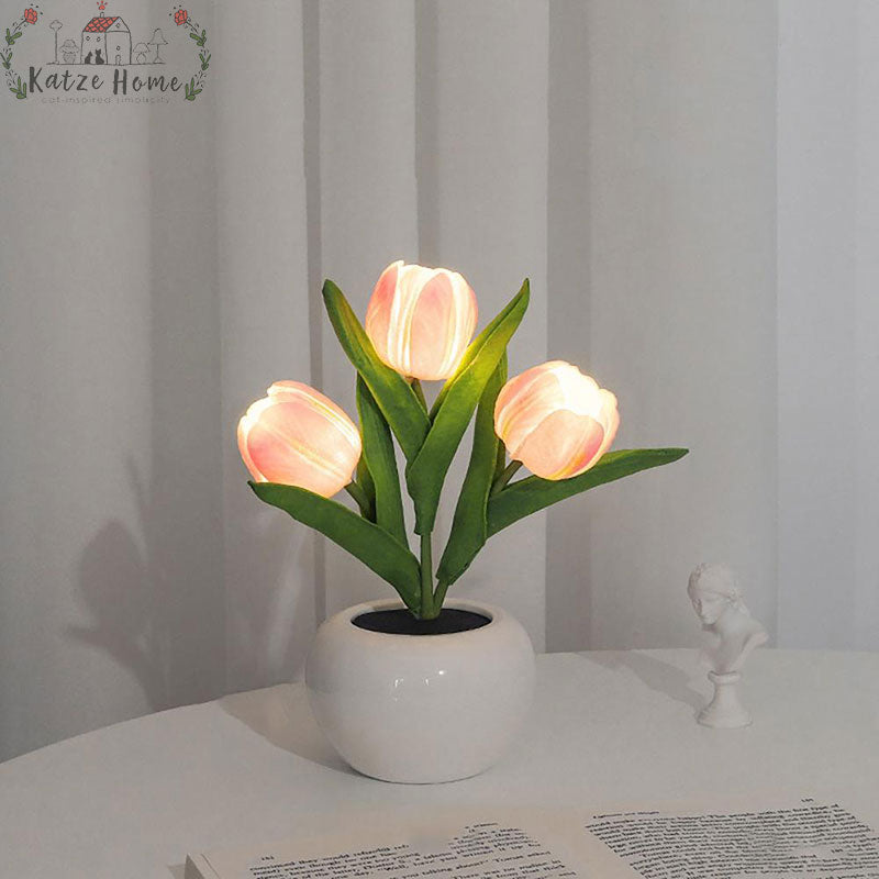 Vintage Aesthetic Tulip Table Lamp – Katze Home