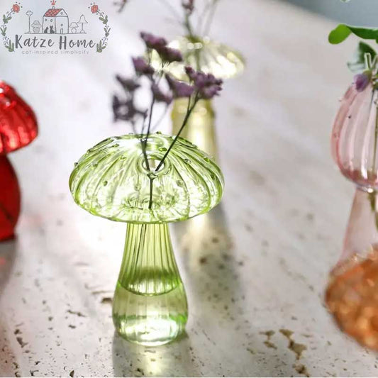 Vintage Blown Glass Mushroom Vase