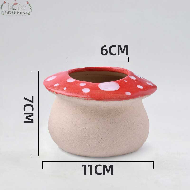 Vintage Ceramic Mushroom Planter Pot