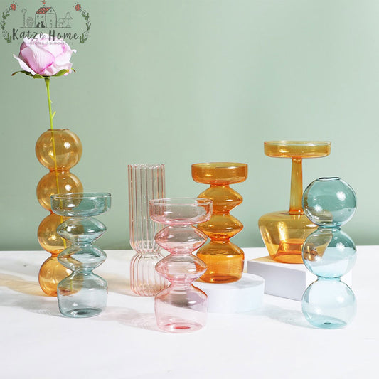 Vintage Colored Glass Vases For Flower Arrangement